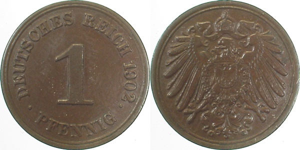1 Pfennig 1902 G vz J010