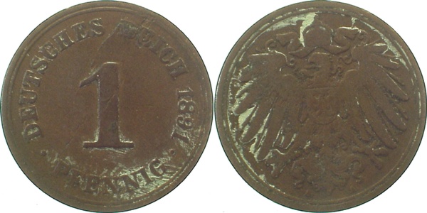 1 Pfennig 1891 A s/ss J010
