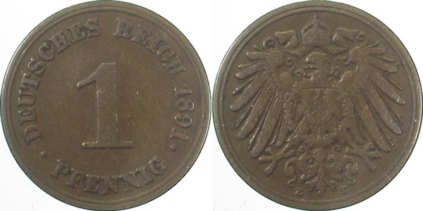 1 Pfennig 1891 E ss J010