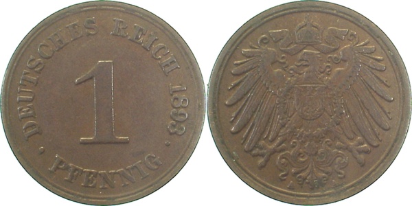 1 Pfennig 1893 A ss/vz J010