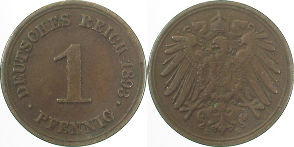 1 Pfennig 1893 E vz J010