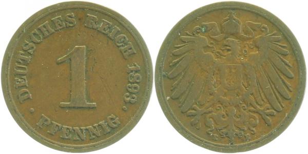 1 Pfennig 1893 E s/ss J010