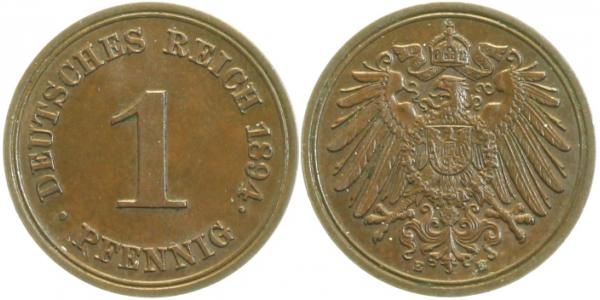 1 Pfennig 1894 E vz+ ! J010