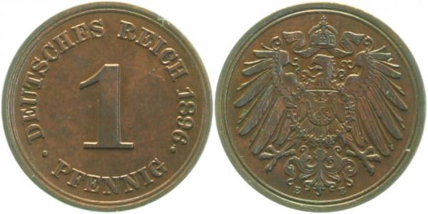 1 Pfennig 1896 E f prfr J010