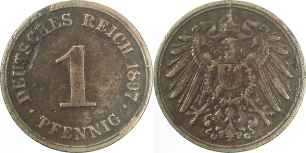 1 Pfennig 1897 G s/ss J010