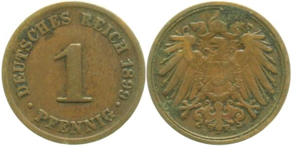 1 Pfennig 1899 D vz J010