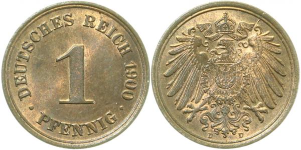 1 Pfennig 1900 D prfr fein J010