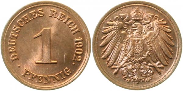 1 Pfennig 1902 G prfr/stgl J010