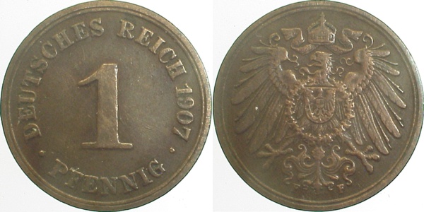1 Pfennig 1907 F ss J010