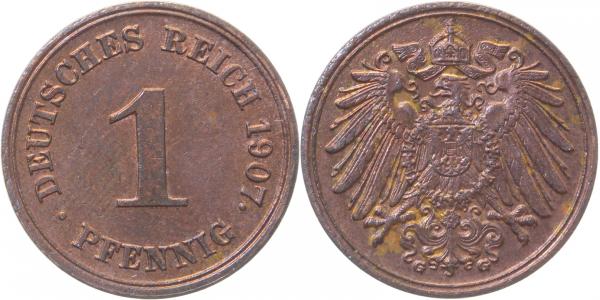 1 Pfennig 1907 G prfr J010