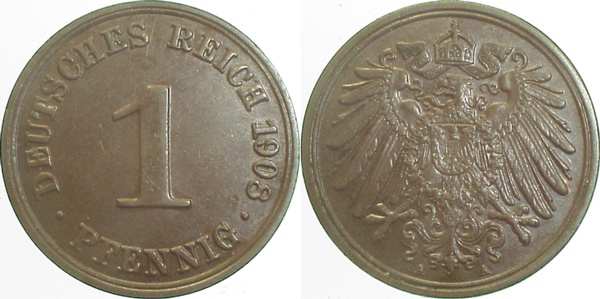 1 Pfennig 1908 A vz J010