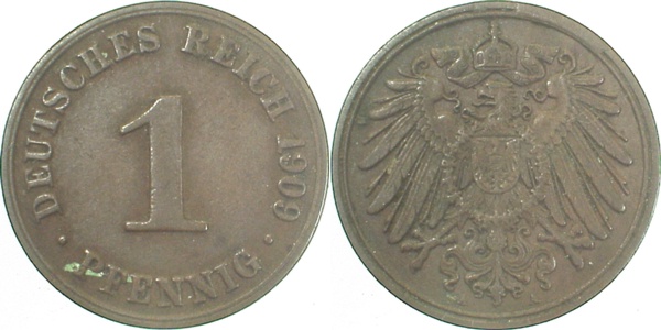 1 Pfennig 1909 A ss/vz J010