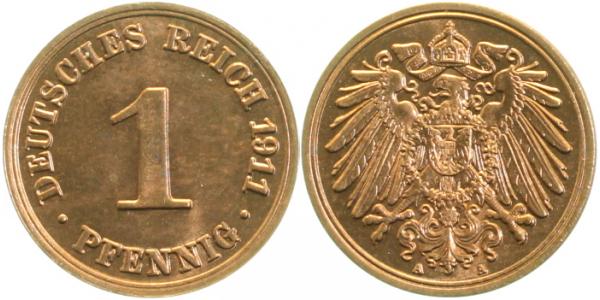1 Pfennig 1911 A stgl J010