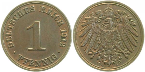 1 Pfennig 1912 A vz/stgl J010