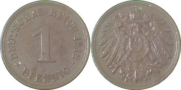 1 Pfennig 1912 F vz J010