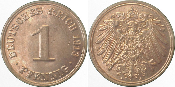 1 Pfennig 1913 A stgl J010