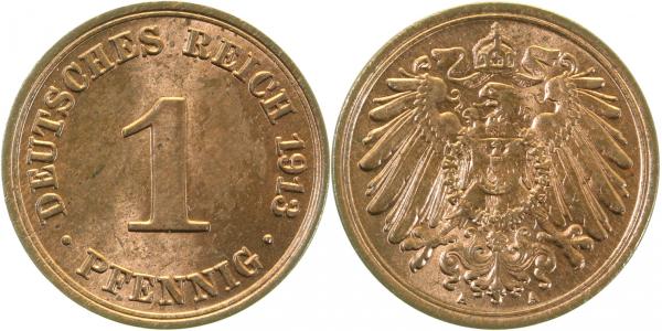 1 Pfennig 1913 A prfr J010
