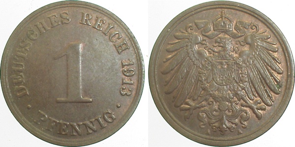1 Pfennig 1913 A f prfr J010