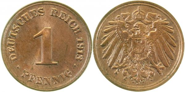 1 Pfennig 1913 D prfr J010