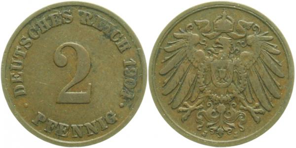 2 Pfennig 1904 J s/ss J011 s / ss 2 Pfennig