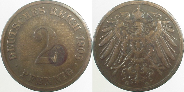 2 Pfennig 1905 G ss J011 ss 2 Pfennig