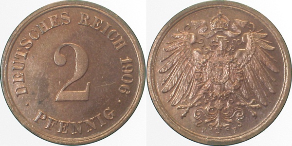 2 Pfennig 1906 F PP-