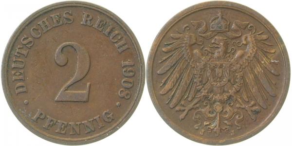 2 Pfennig 1908 J vz