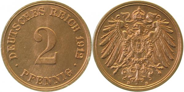 2 Pfennig 1912 D prfr