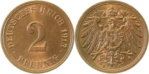 2 Pfennig 1913 D vz