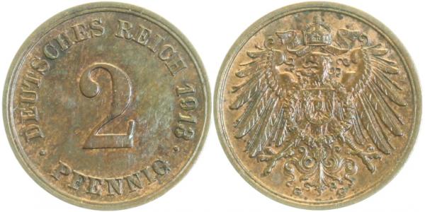 2 Pfennig 1913 G vz J011