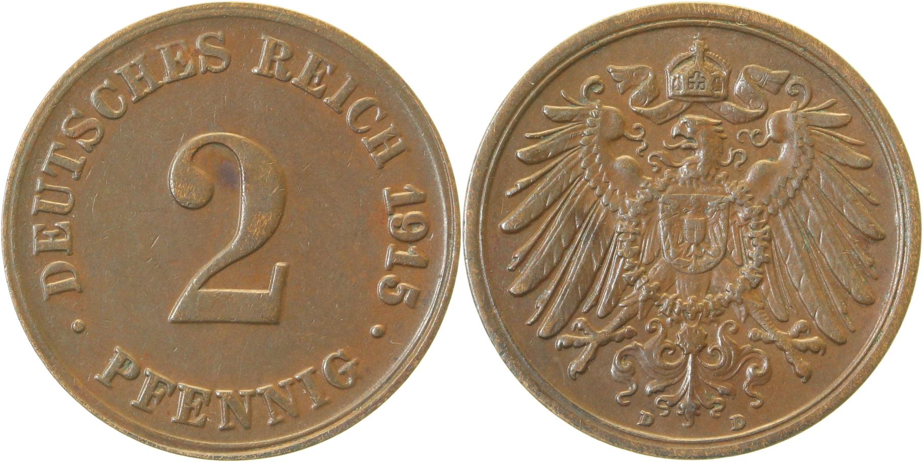 2 Pfennig 1915 D stgl.