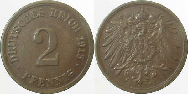 2 Pfennig 1915 F ss/vz J011 ss / vz 2 Pfennig