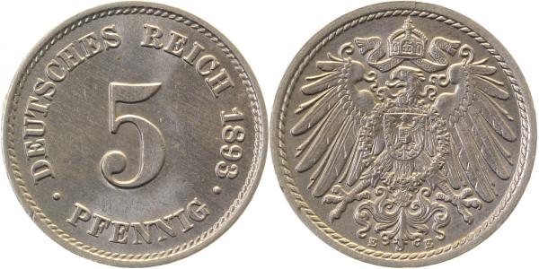5 Pfennig 1893 E ss