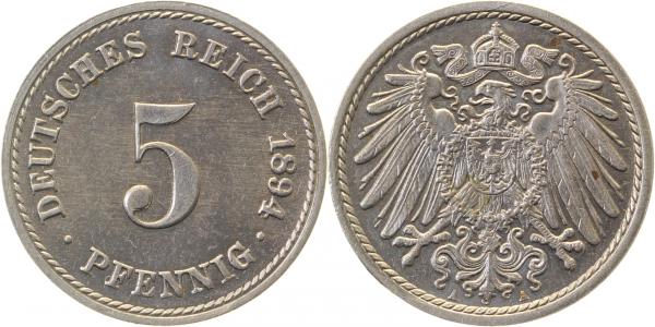 5 Pfennig 1894 A prfr/stgl!!!