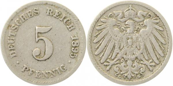 5 Pfennig 1895 G ss- J012 ss- 5 Pfennig