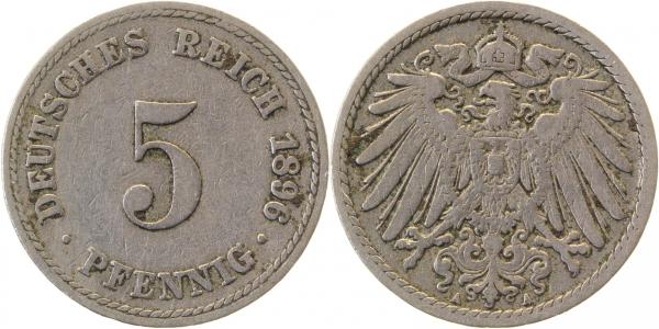 5 Pfennig 1896 A ss J012