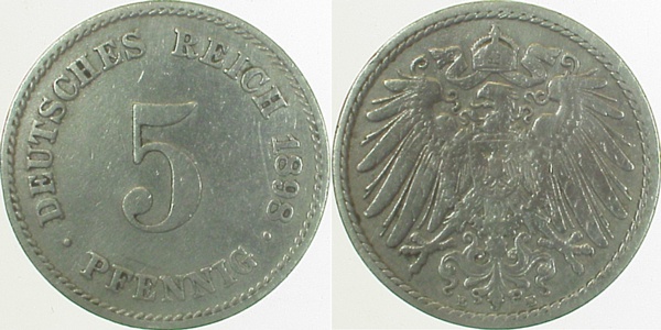5 Pfennig 1898 E ss J012 ss 5 Pfennig