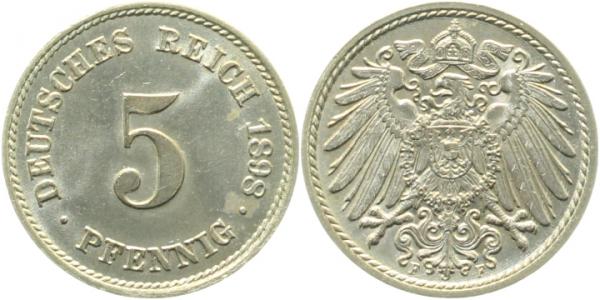 5 Pfennig 1898 F prf/st J012
