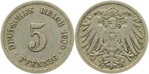 5 Pfennig 1900 F ss
