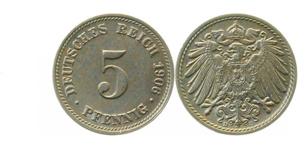 5 Pfennig 1906 A stgl.