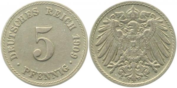 5 Pfennig 1909 F ss