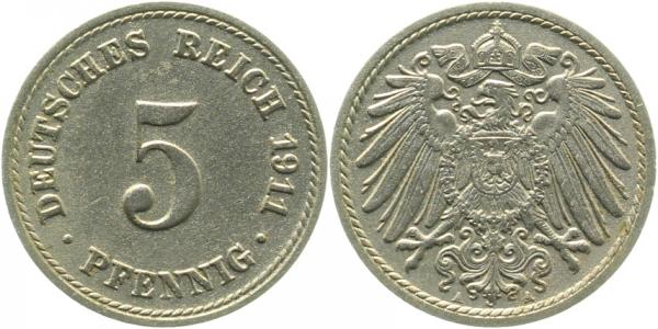 5 Pfennig 1911 A vz J012