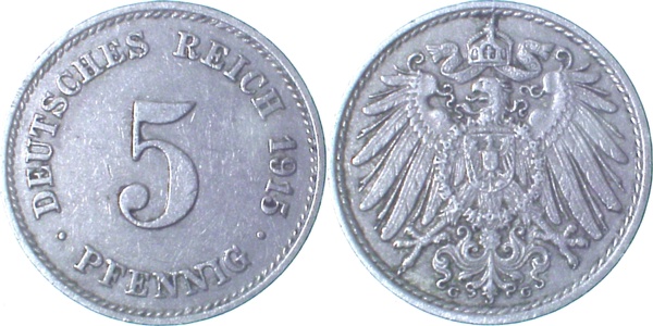 5 Pfennig 1915 G f.prfr