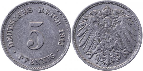 5 Pfennig 1915 J vz- J012 vz- 5 Pfennig