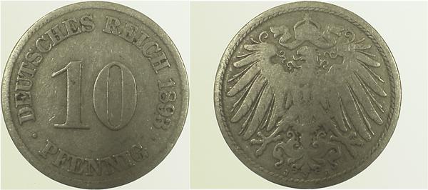 10 Pfennig 1893 J prfrstgl!!!!