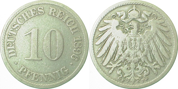 10 Pfennig 1896 F s/ss J013 s / ss 10 Pfennig