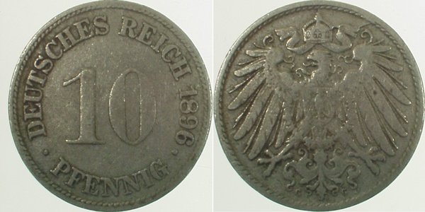 10 Pfennig 1896 G ss J013 ss 10 Pfennig