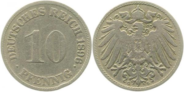 10 Pfennig 1896 G s/ss J013 s / ss 10 Pfennig