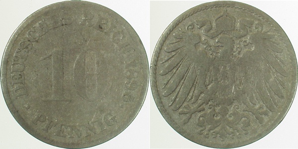 10 Pfennig 1896 G s+ J013 s+ 10 Pfennig
