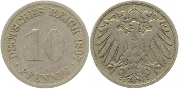 10 Pfennig 1897 G s/ss J013 s / ss 10 Pfennig